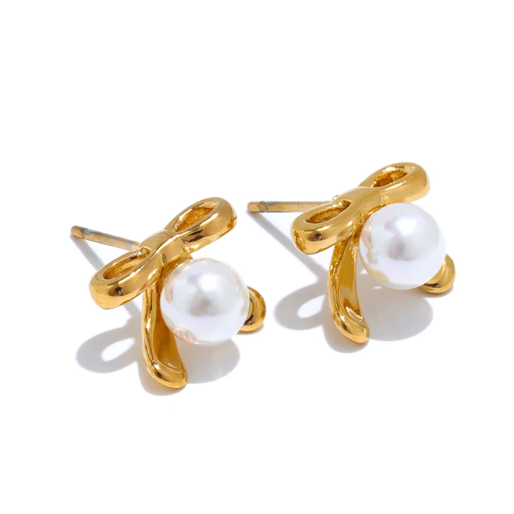 NORYO Pearl Bowknot Ohrringe